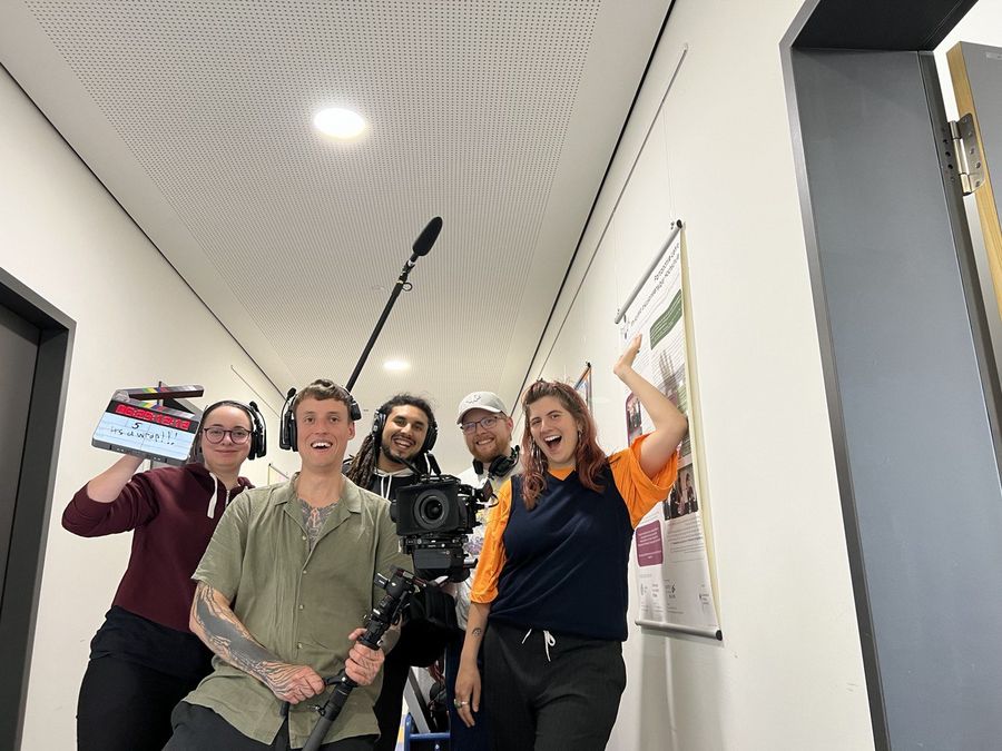 zur Vergrößerungsansicht des Bildes: Foto ZMP: Dreh Imagefilm Erziehungswissenschaftliche Fakultät